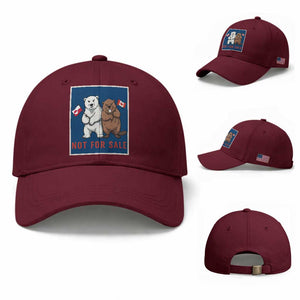Funny Polar Bear And Beaver Political Protest Baseball Cap Not For Sale TS12 Baseball Cap Universal Fit Maroon Print Your Wear