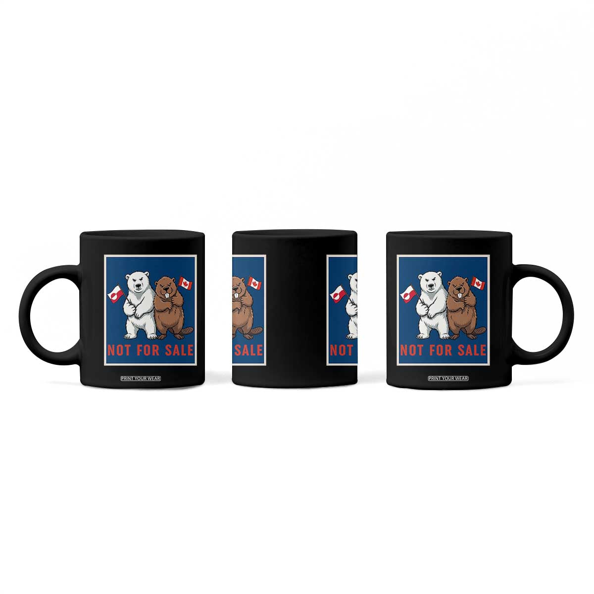 Funny Polar Bear And Beaver Political Protest Coffee Mug Not For Sale TS12 Print Your Wear