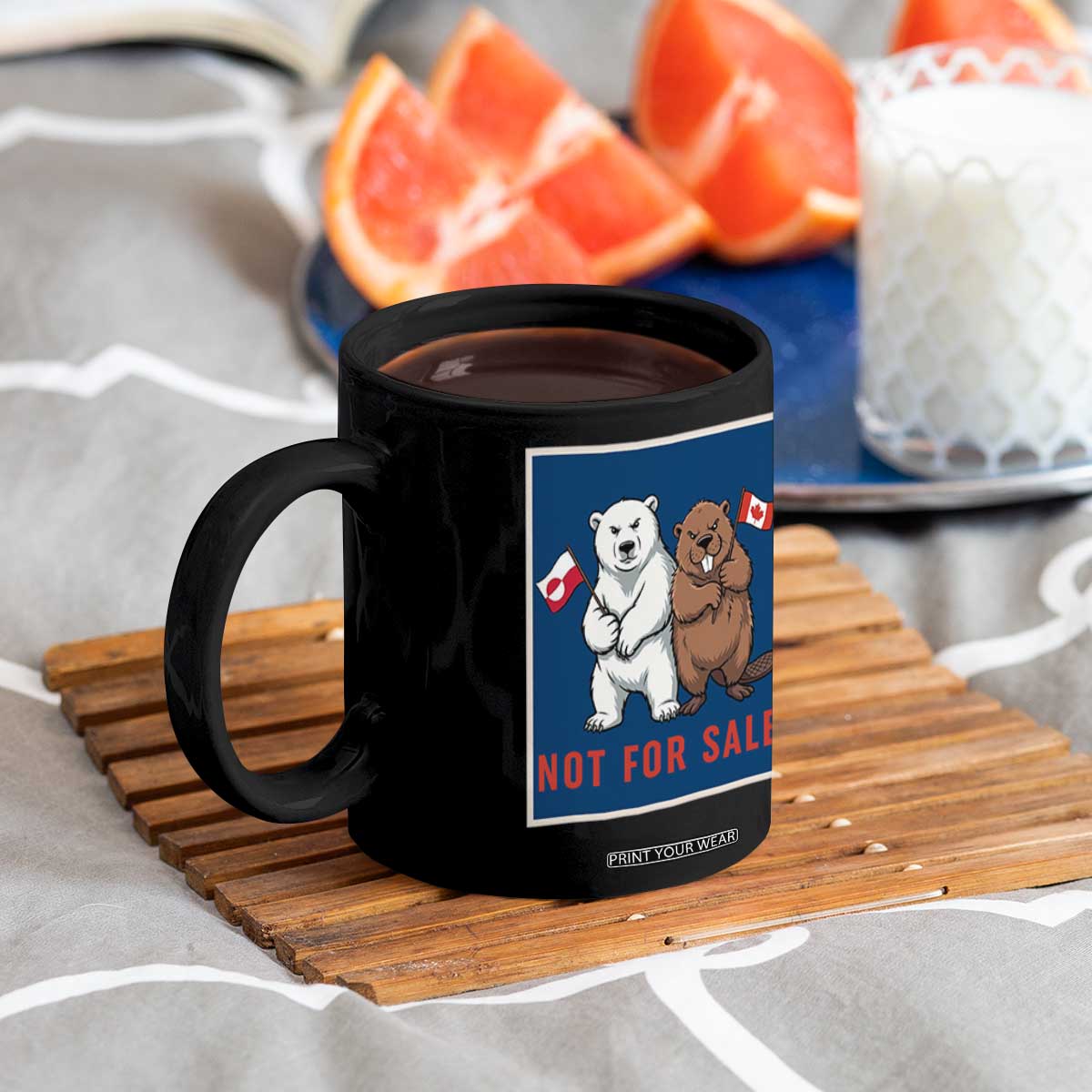 Funny Polar Bear And Beaver Political Protest Coffee Mug Not For Sale TS12 Print Your Wear