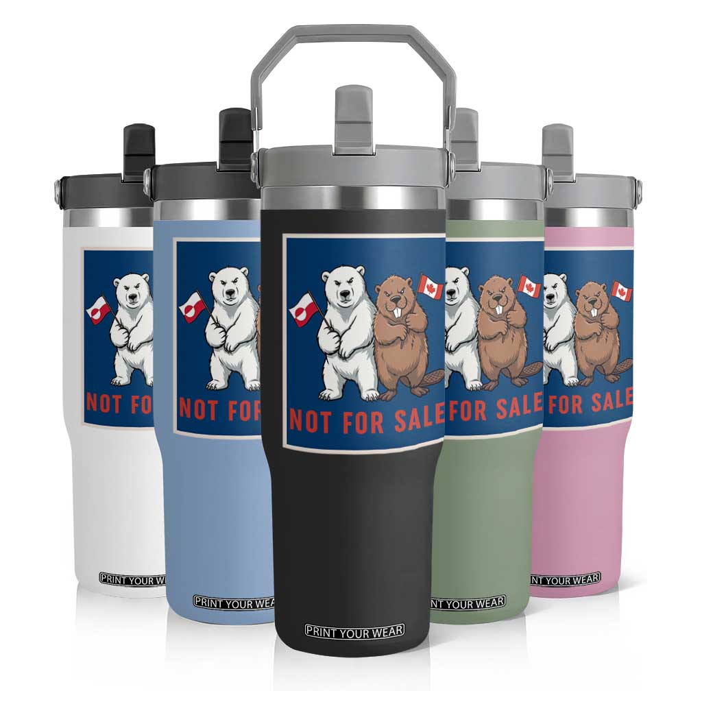 Funny Polar Bear And Beaver Political Protest Flip Straw Tumbler Not For Sale TS12 Print Your Wear