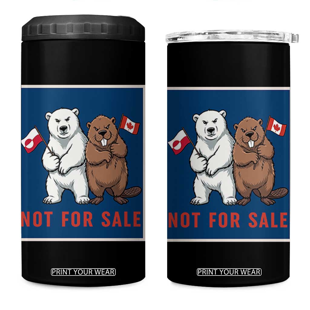 Funny Polar Bear And Beaver Political Protest 4 in 1 Can Cooler Tumbler Not For Sale TS12 One Size: 16 oz Black Print Your Wear