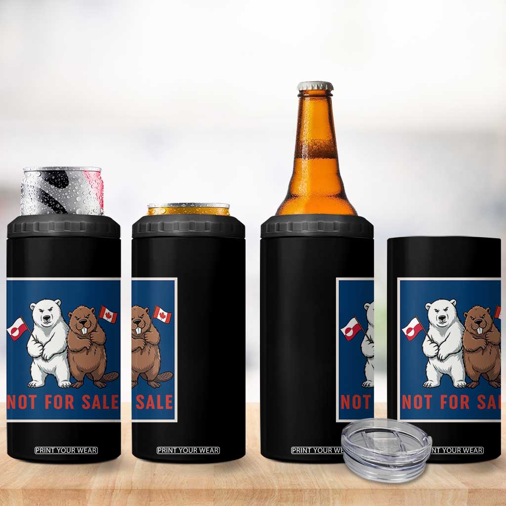 Funny Polar Bear And Beaver Political Protest 4 in 1 Can Cooler Tumbler Not For Sale TS12 Print Your Wear