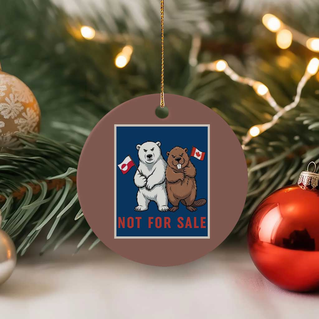Funny Polar Bear And Beaver Political Protest Ceramic Ornament Not For Sale TS12 1pc Mocha Print Your Wear