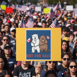 Funny Polar Bear And Beaver Political Protest Protest Sign Not For Sale TS12 Horizontal 18" × 24" Yellow Print Your Wear