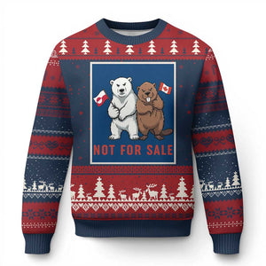 Funny Polar Bear And Beaver Political Protest Ugly Christmas Sweater Not For Sale TS12 Navy Red Print Your Wear