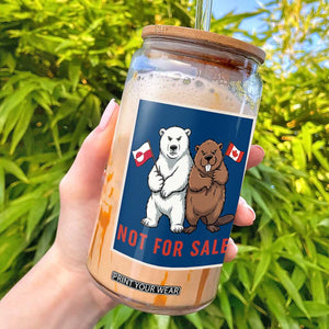 Funny Polar Bear And Beaver Political Protest Glass Can Not For Sale TS12 Black Print Your Wear