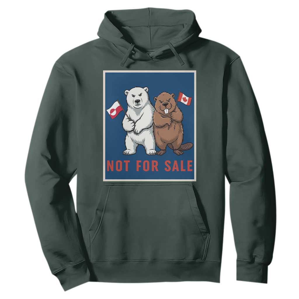 Funny Polar Bear And Beaver Political Protest Hoodie Not For Sale TS12 Dark Forest Green Print Your Wear