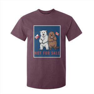 Funny Polar Bear And Beaver Political Protest T Shirt For Kid Not For Sale TS12 Maroon Print Your Wear