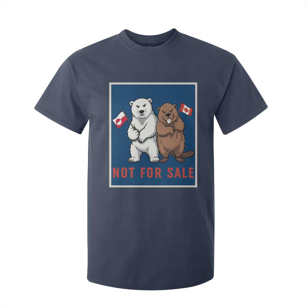 Funny Polar Bear And Beaver Political Protest T Shirt For Kid Not For Sale TS12 Navy Print Your Wear