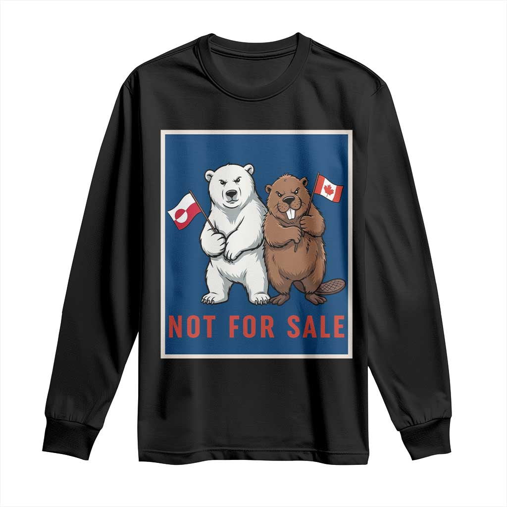 Funny Polar Bear And Beaver Political Protest Long Sleeve Shirt Not For Sale TS12 Black Print Your Wear