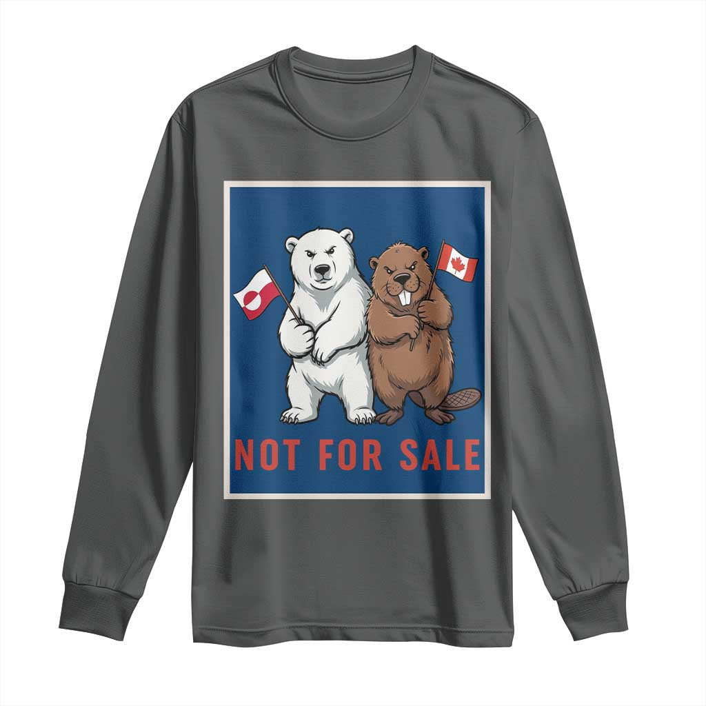 Funny Polar Bear And Beaver Political Protest Long Sleeve Shirt Not For Sale TS12 Dark Heather Print Your Wear