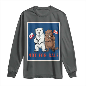 Funny Polar Bear And Beaver Political Protest Long Sleeve Shirt Not For Sale TS12 Dark Heather Print Your Wear