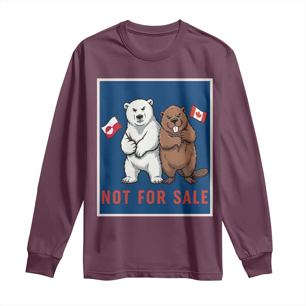 Funny Polar Bear And Beaver Political Protest Long Sleeve Shirt Not For Sale TS12 Maroon Print Your Wear