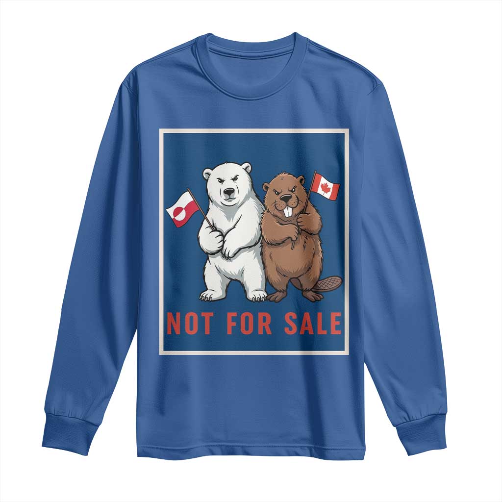 Funny Polar Bear And Beaver Political Protest Long Sleeve Shirt Not For Sale TS12 Royal Blue Print Your Wear