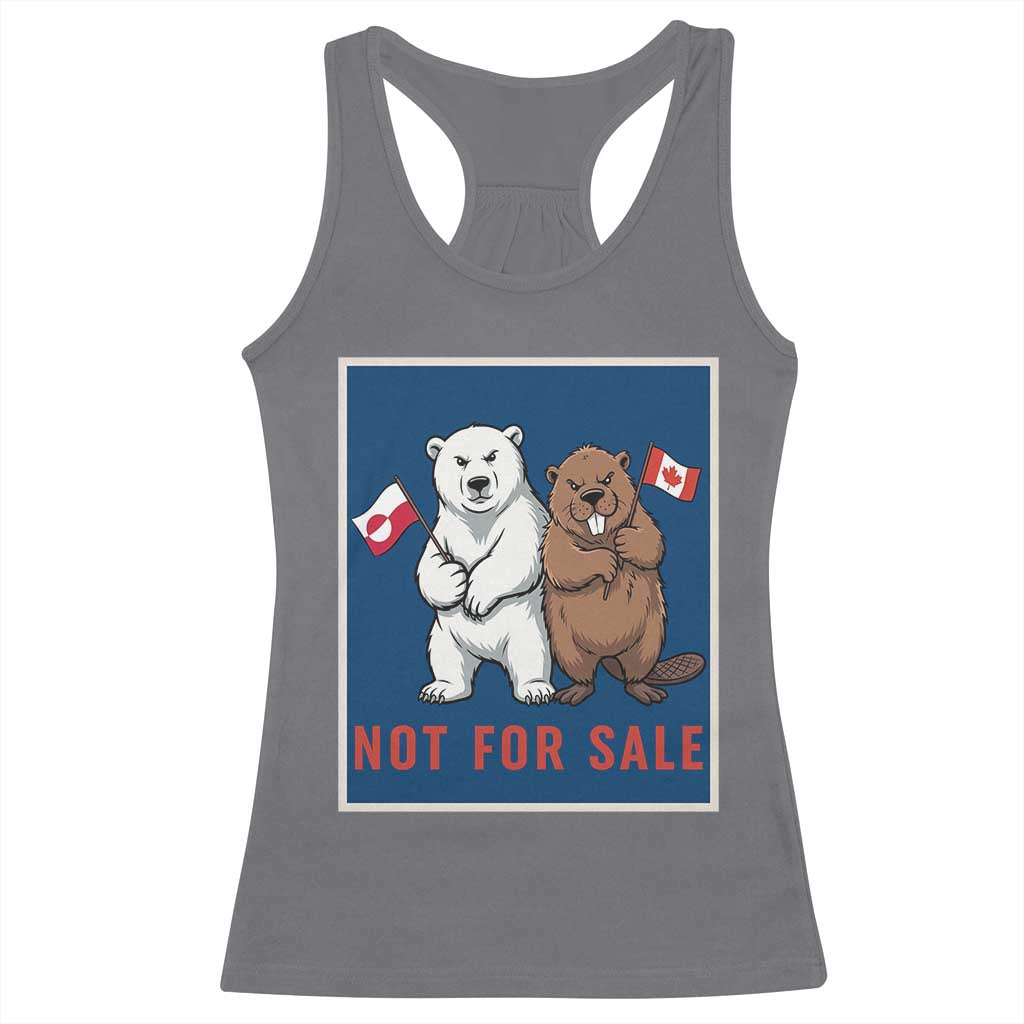 Funny Polar Bear And Beaver Political Protest Racerback Tank Top Not For Sale TS12 Charcoal Print Your Wear