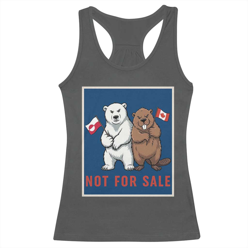Funny Polar Bear And Beaver Political Protest Racerback Tank Top Not For Sale TS12 Dark Heather Print Your Wear