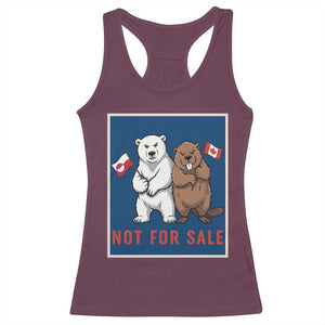 Funny Polar Bear And Beaver Political Protest Racerback Tank Top Not For Sale TS12 Maroon Print Your Wear