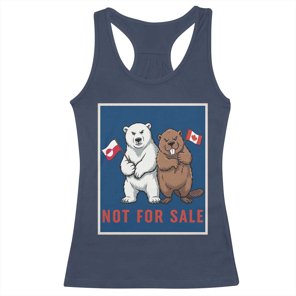 Funny Polar Bear And Beaver Political Protest Racerback Tank Top Not For Sale TS12 Navy Print Your Wear