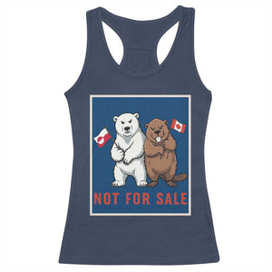 Funny Polar Bear And Beaver Political Protest Racerback Tank Top Not For Sale TS12 Navy Print Your Wear