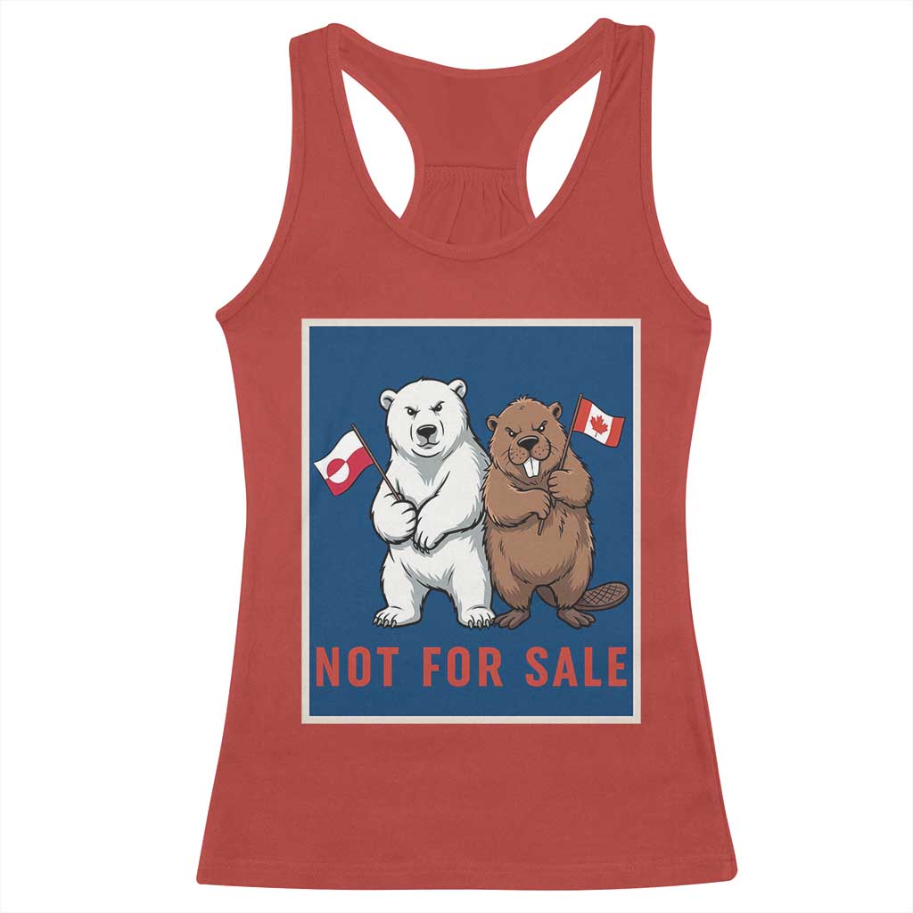 Funny Polar Bear And Beaver Political Protest Racerback Tank Top Not For Sale TS12 Red Print Your Wear