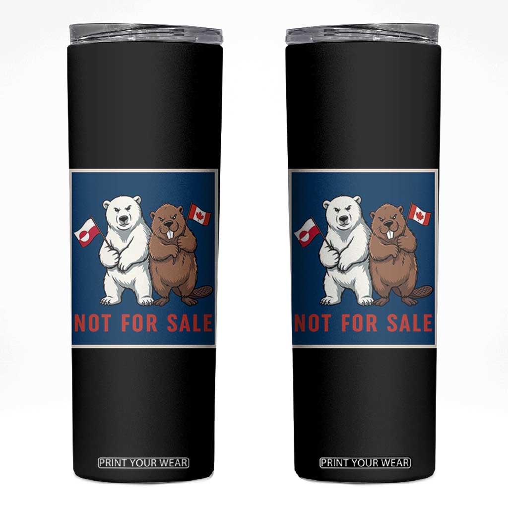 Funny Polar Bear And Beaver Political Protest Skinny Tumbler Not For Sale TS12 Black Print Your Wear