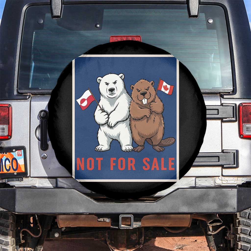 Funny Polar Bear And Beaver Political Protest Spare Tire Cover Not For Sale TS12 No hole Black Print Your Wear
