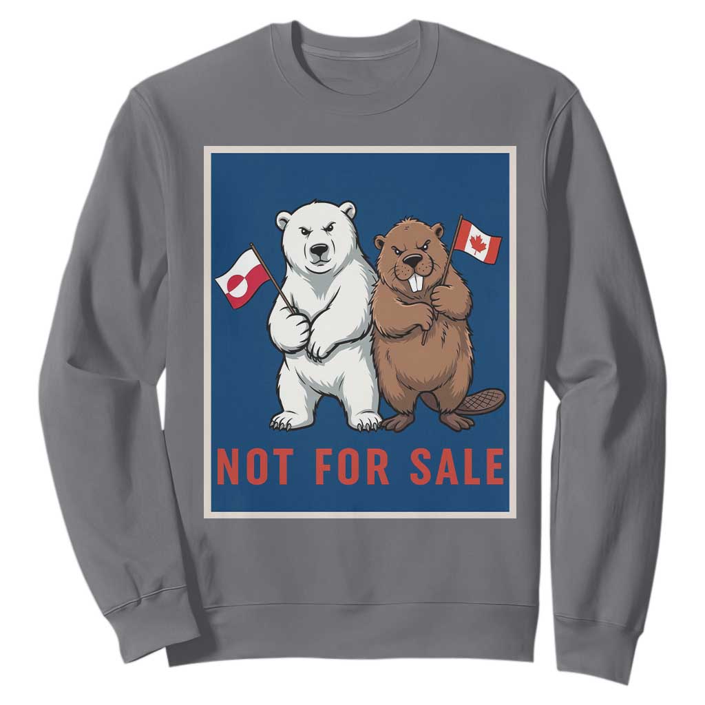 Funny Polar Bear And Beaver Political Protest Sweatshirt Not For Sale TS12 Charcoal Print Your Wear