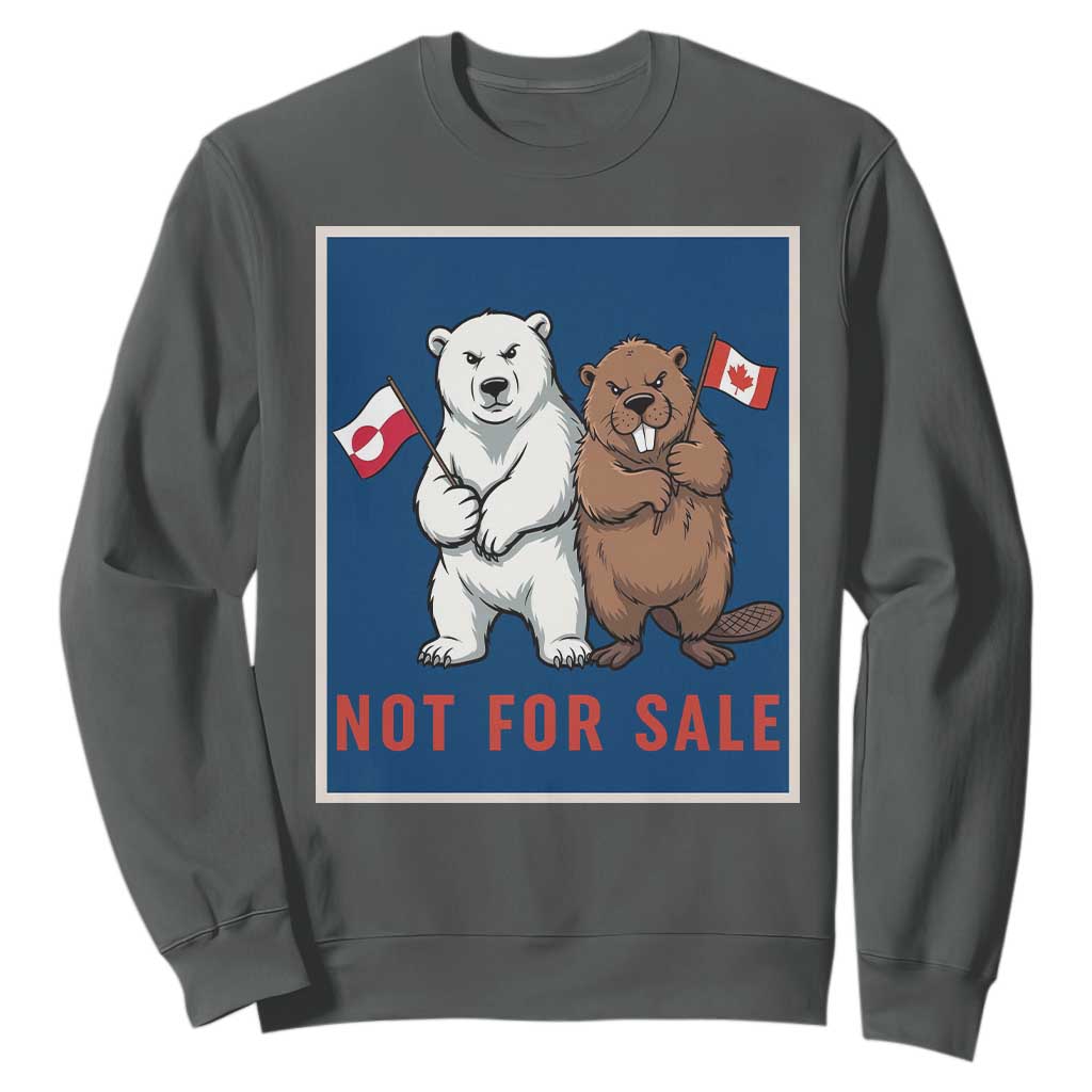 Funny Polar Bear And Beaver Political Protest Sweatshirt Not For Sale TS12 Dark Heather Print Your Wear