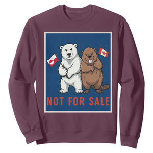 Funny Polar Bear And Beaver Political Protest Sweatshirt Not For Sale TS12 Maroon Print Your Wear