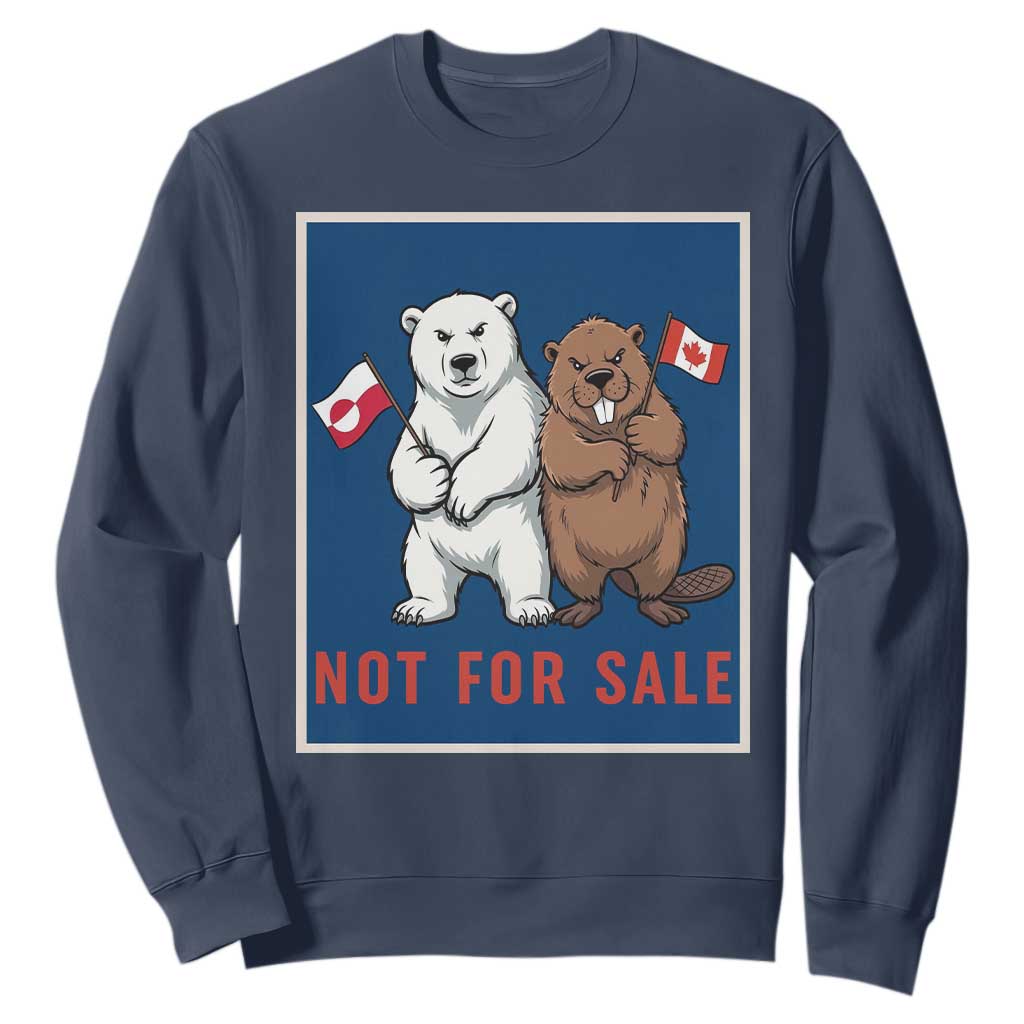 Funny Polar Bear And Beaver Political Protest Sweatshirt Not For Sale TS12 Navy Print Your Wear