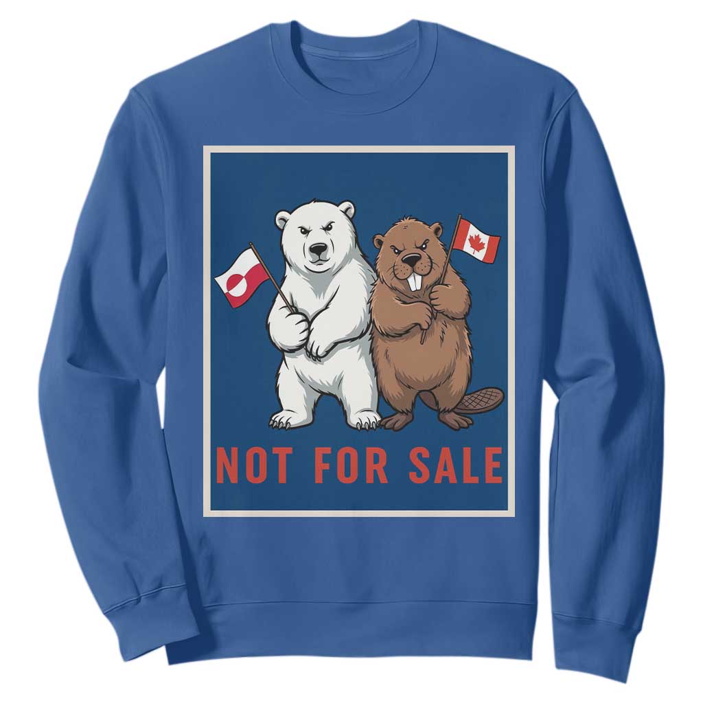 Funny Polar Bear And Beaver Political Protest Sweatshirt Not For Sale TS12 Royal Blue Print Your Wear