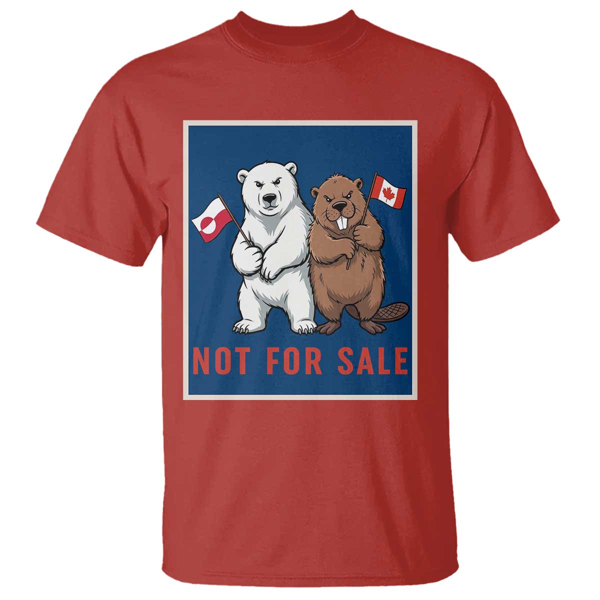 Funny Polar Bear And Beaver Political Protest T Shirt Not For Sale TS12 Red Print Your Wear