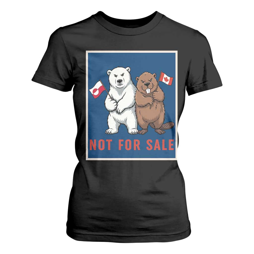 Funny Polar Bear And Beaver Political Protest T Shirt For Women Not For Sale TS12 Black Print Your Wear