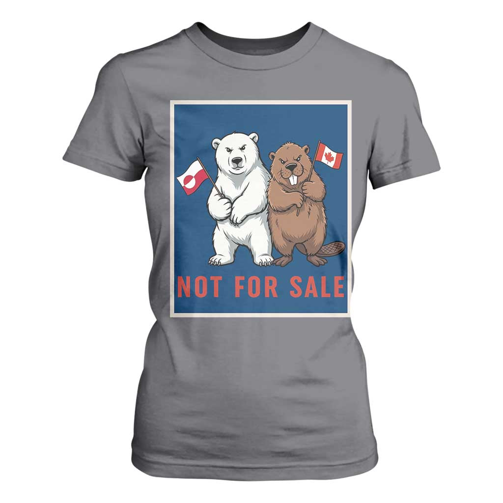 Funny Polar Bear And Beaver Political Protest T Shirt For Women Not For Sale TS12 Charcoal Print Your Wear
