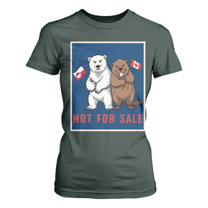 Funny Polar Bear And Beaver Political Protest T Shirt For Women Not For Sale TS12 Dark Forest Green Print Your Wear