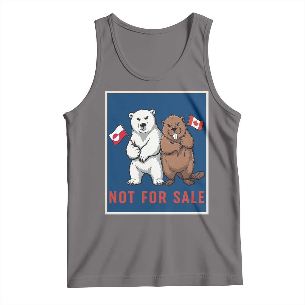 Funny Polar Bear And Beaver Political Protest Tank Top Not For Sale TS12 Deep Heather Print Your Wear