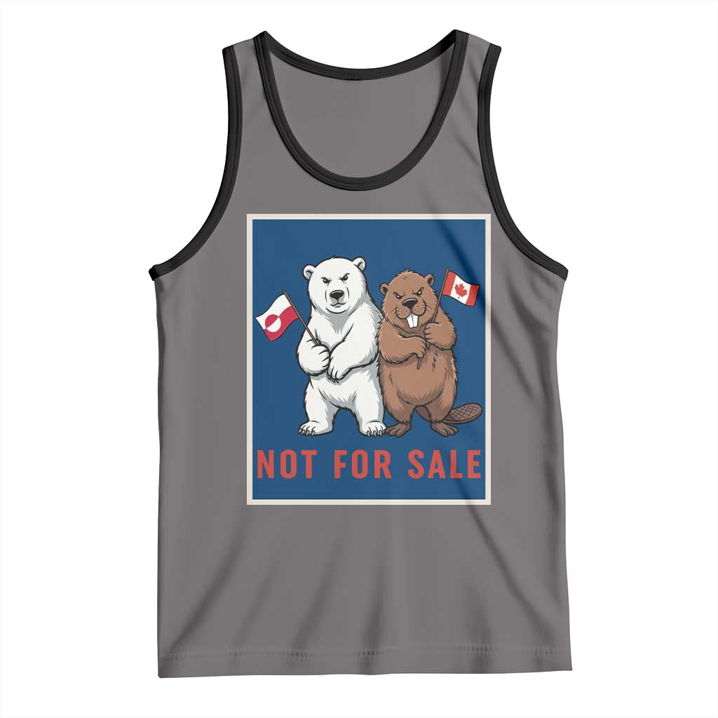 Funny Polar Bear And Beaver Political Protest Tank Top Not For Sale TS12 Deep Heather Black Print Your Wear