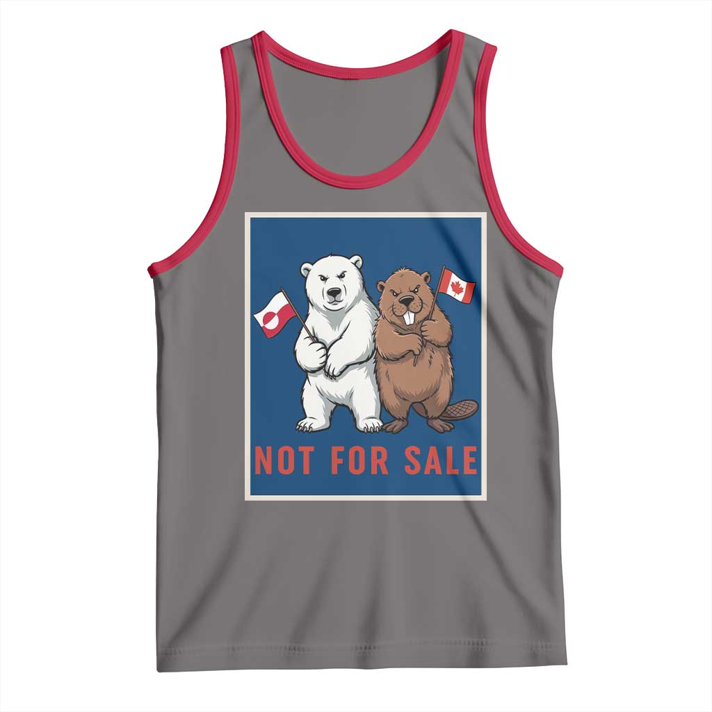 Funny Polar Bear And Beaver Political Protest Tank Top Not For Sale TS12 Deep Heather Red Print Your Wear