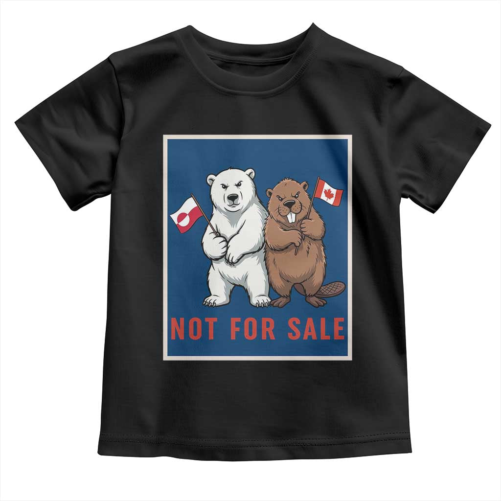 Funny Polar Bear And Beaver Political Protest Toddler T Shirt Not For Sale TS12 Black Print Your Wear