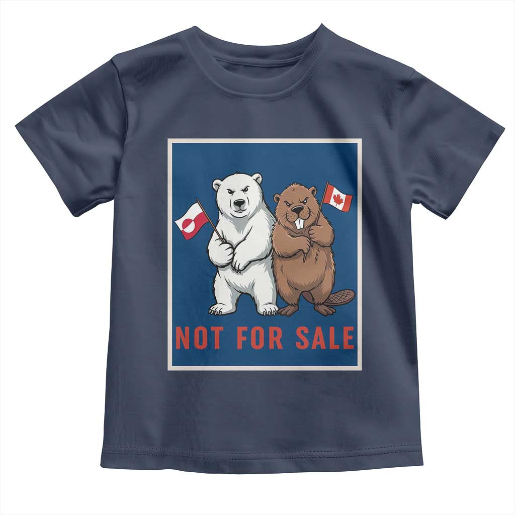Funny Polar Bear And Beaver Political Protest Toddler T Shirt Not For Sale TS12 Navy Print Your Wear