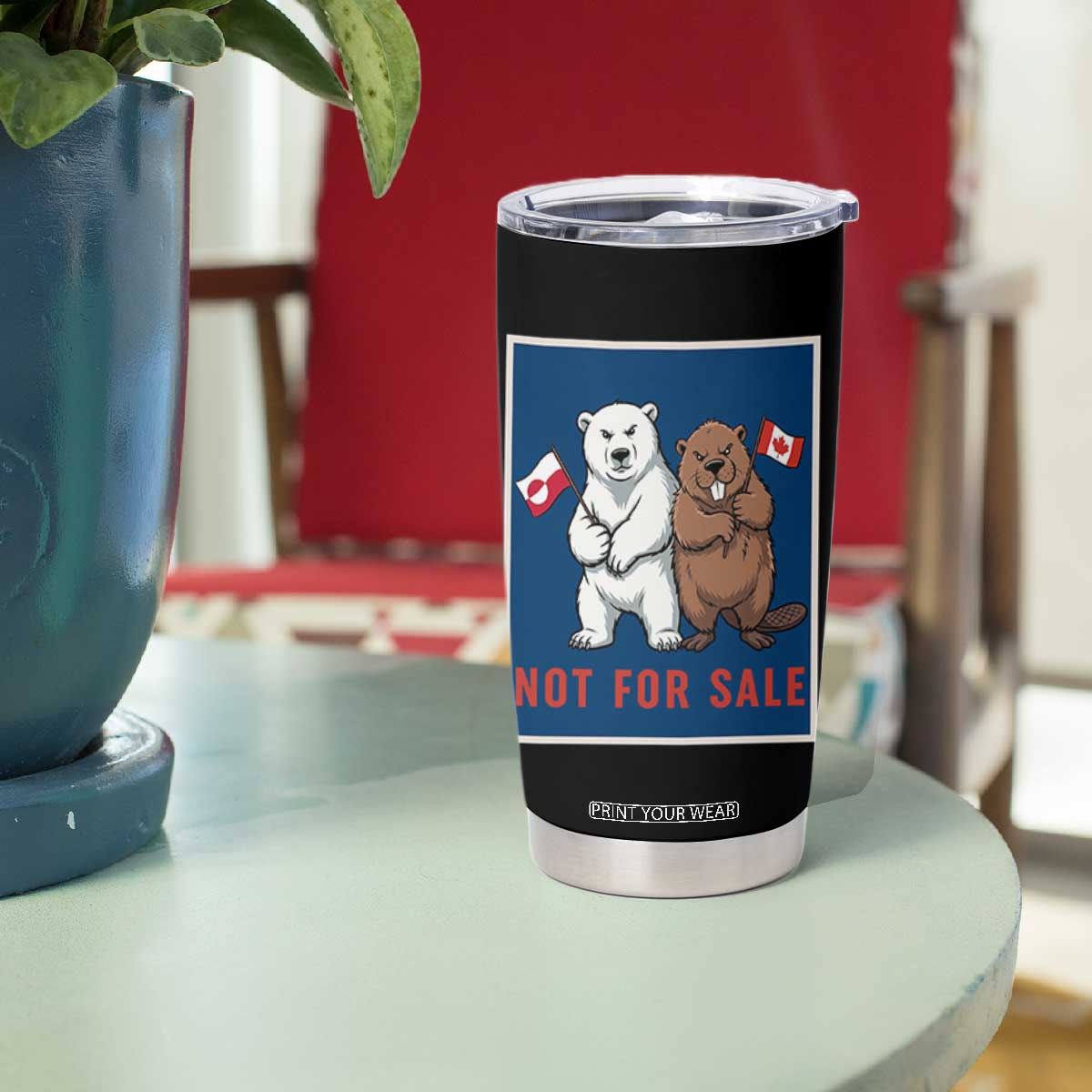 Funny Polar Bear And Beaver Political Protest Tumbler Cup Not For Sale TS12 Print Your Wear
