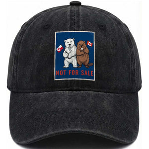Funny Polar Bear And Beaver Political Protest Washed Cotton Baseball Cap Not For Sale TS12 Print Your Wear