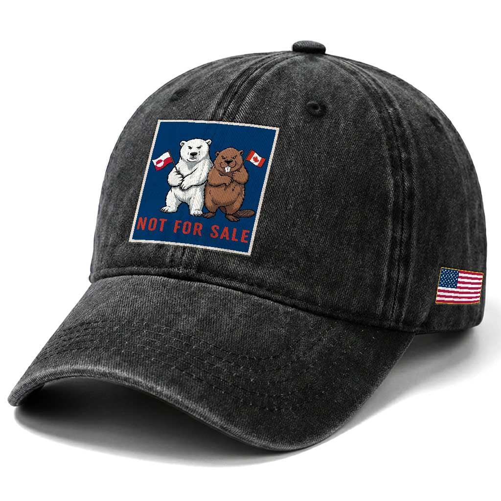 Funny Polar Bear And Beaver Political Protest Washed Cotton Baseball Cap Not For Sale TS12 Print Your Wear