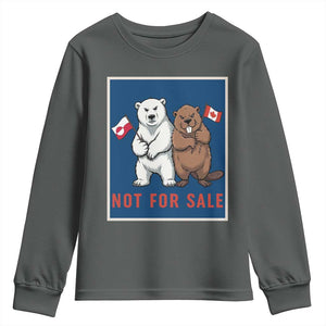 Funny Polar Bear And Beaver Political Protest Youth Sweatshirt Not For Sale TS12 Dark Heather Print Your Wear
