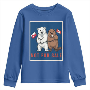 Funny Polar Bear And Beaver Political Protest Youth Sweatshirt Not For Sale TS12 Royal Blue Print Your Wear