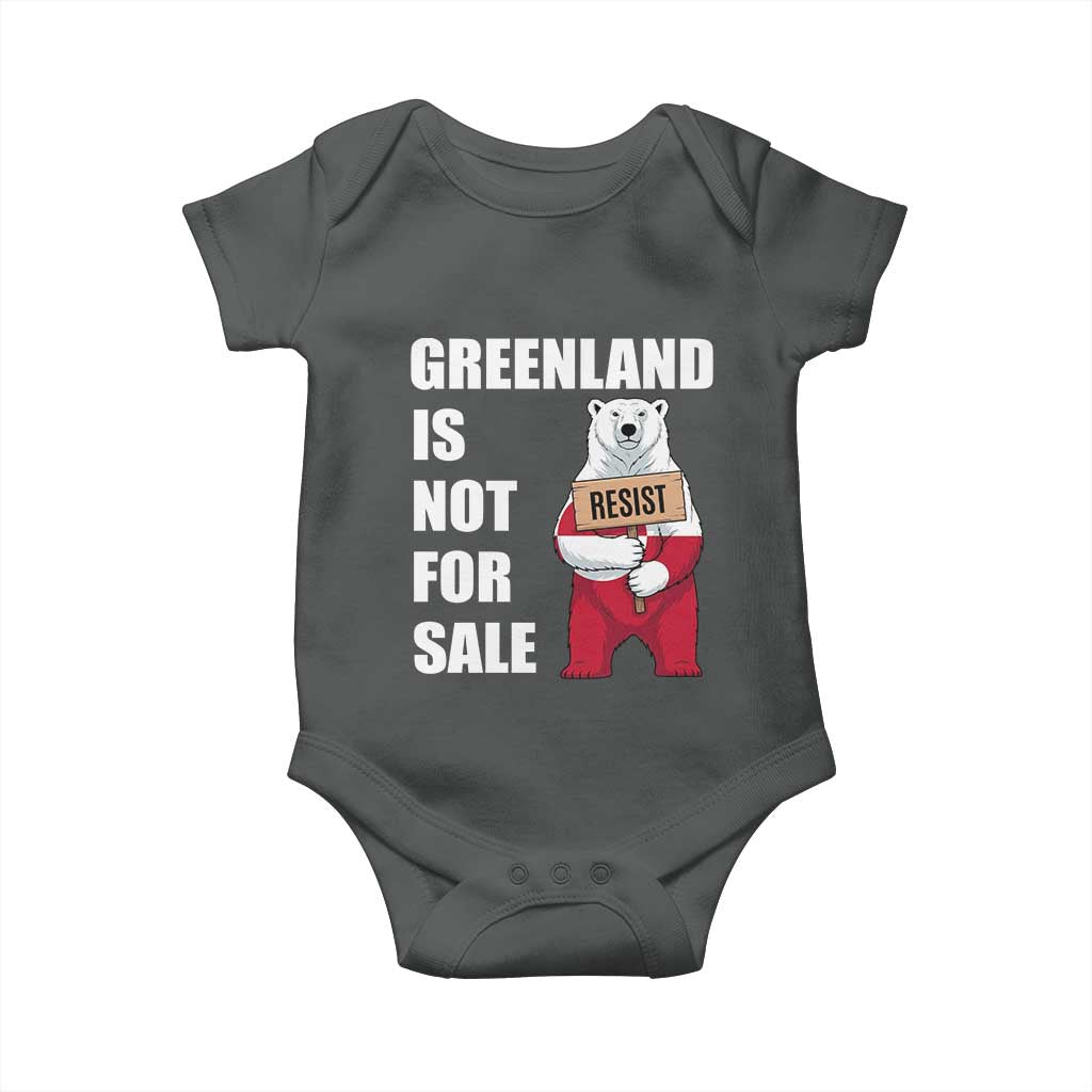 Greenland Not For Sale Baby Onesie Anti Authoritarian Political Gag Gift TS12 Dark Heather Print Your Wear
