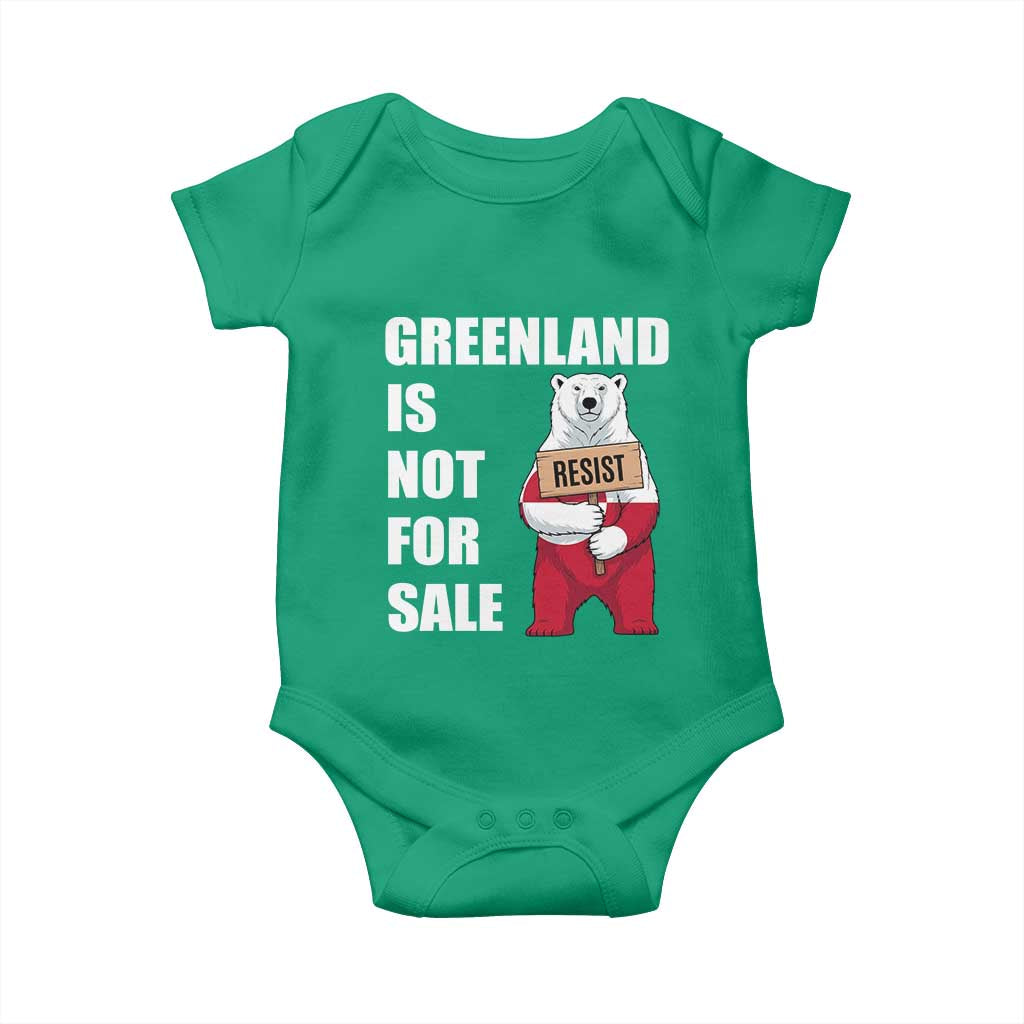 Greenland Not For Sale Baby Onesie Anti Authoritarian Political Gag Gift TS12 Irish Green Print Your Wear