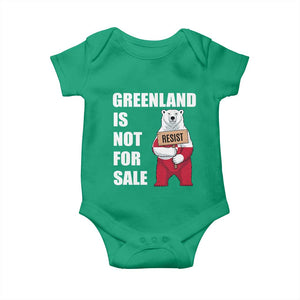 Greenland Not For Sale Baby Onesie Anti Authoritarian Political Gag Gift TS12 Irish Green Print Your Wear