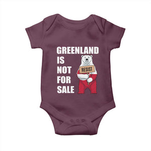 Greenland Not For Sale Baby Onesie Anti Authoritarian Political Gag Gift TS12 Maroon Print Your Wear