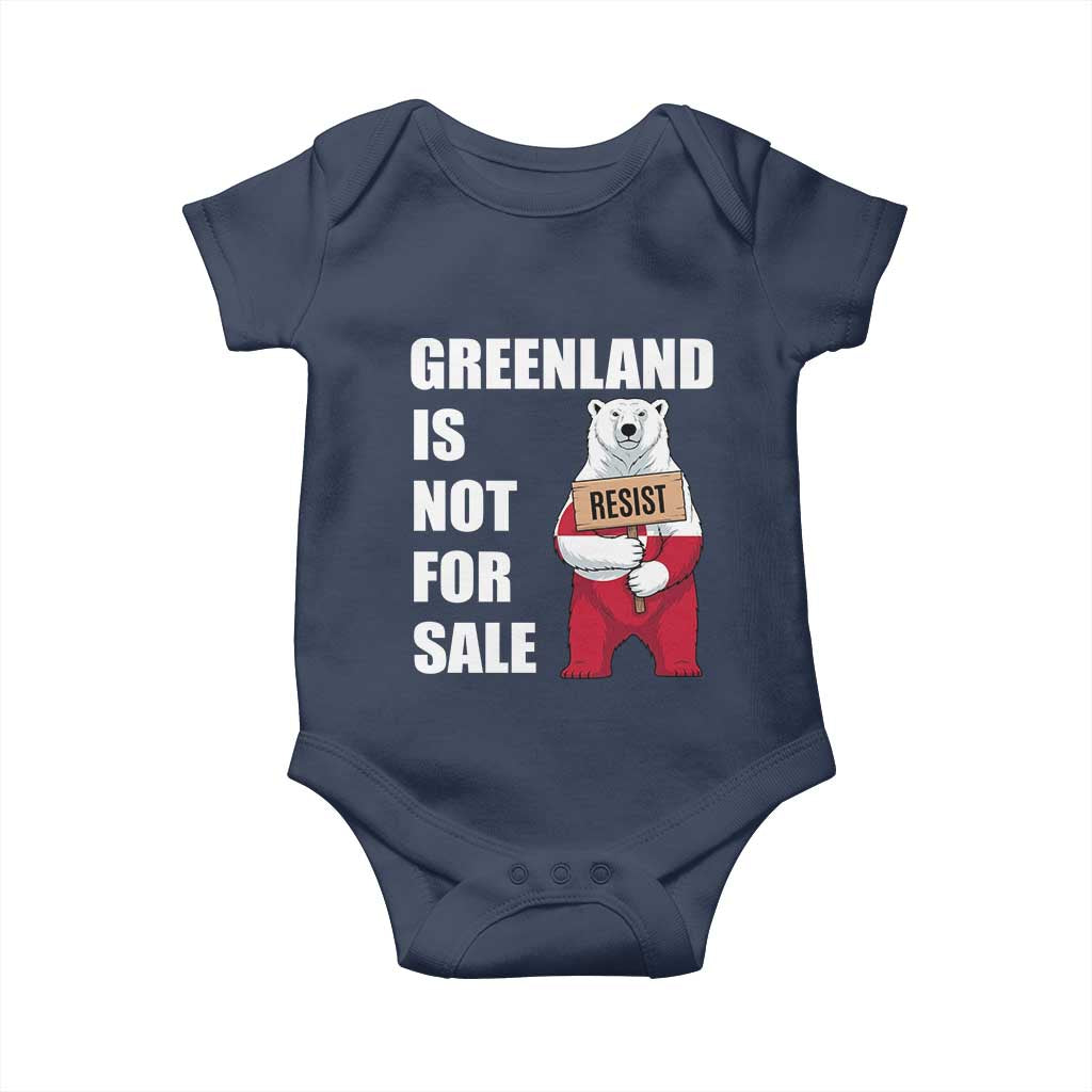 Greenland Not For Sale Baby Onesie Anti Authoritarian Political Gag Gift TS12 Navy Print Your Wear